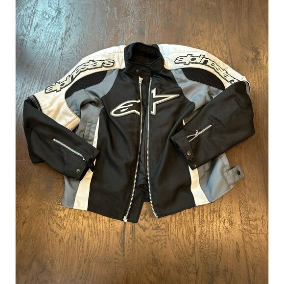 Alphinestars Motorcycle Jacket Black/White Textile Lined - Picture 1 of 8